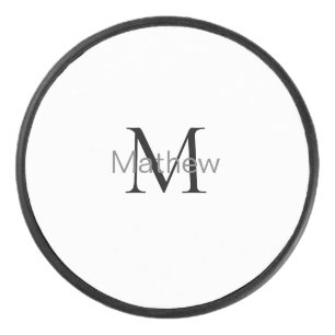 Einfache Anfangsbuchstabe Monogramm fügen Sie Ihr Eishockey Puck