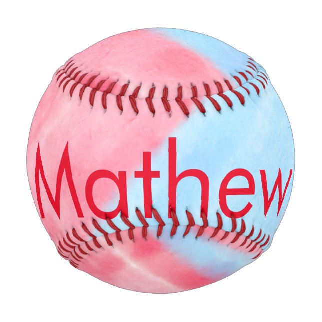 Einfache Anfangsbuchstabe Monogramm tragen Sie Ihr Baseball (Vorderseite)