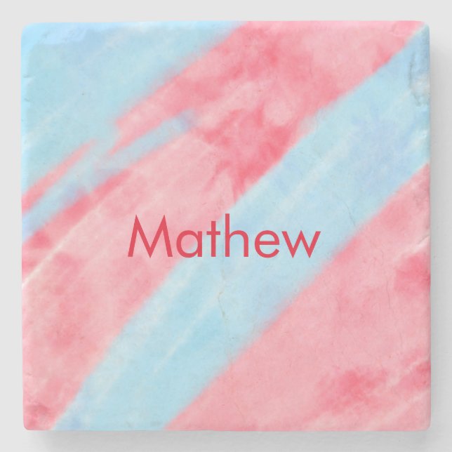 Einfache Anfangsbuchstabe Monogramm tragen Sie Ihr Steinuntersetzer (Vorderseite)