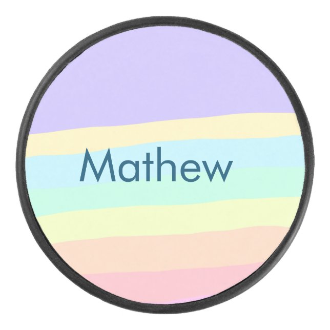 Einfache Anfangsbuchstaben Monogramm fügen Sie Ihr Eishockey Puck (Vorderseite)