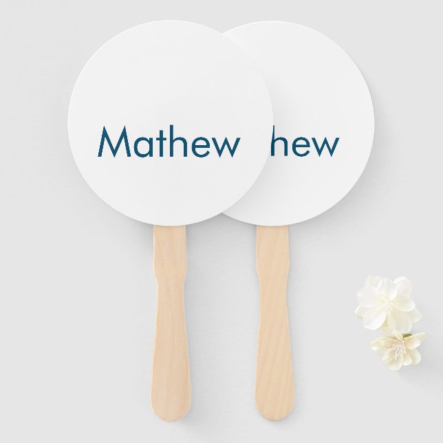 Einfache Anfangsbuchstaben Monogramm fügen Sie Ihr Fächer (Vorne und Hinten)