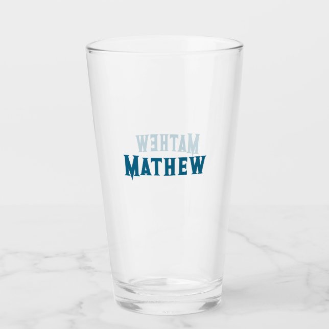 Einfache Anfangsbuchstaben Monogramm fügen Sie Ihr Glas (Vorderseite)