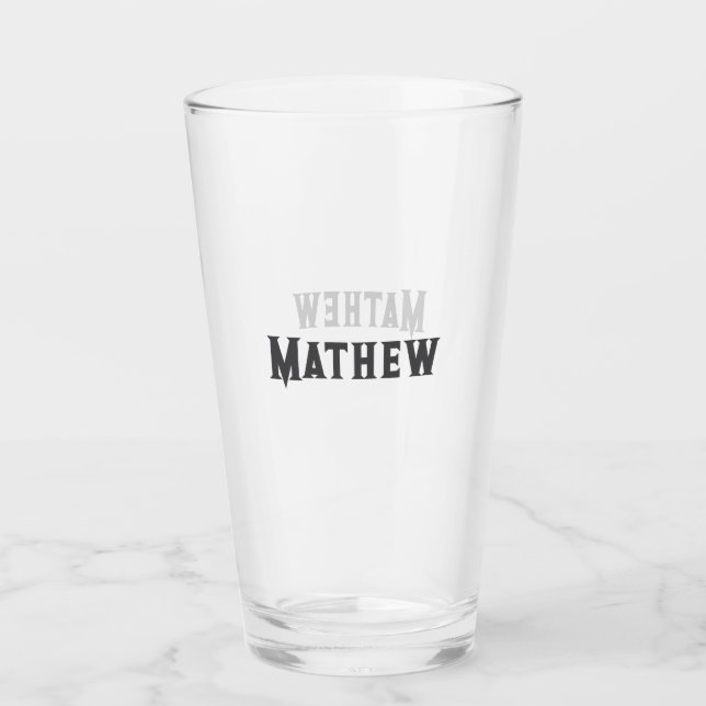 Einfache Anfangsbuchstaben Monogramm fügen Sie Ihr Glas (Vorderseite)