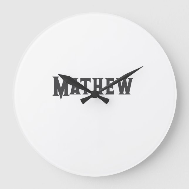 Einfache Anfangsbuchstaben Monogramm fügen Sie Ihr Große Wanduhr (Vorderseite)