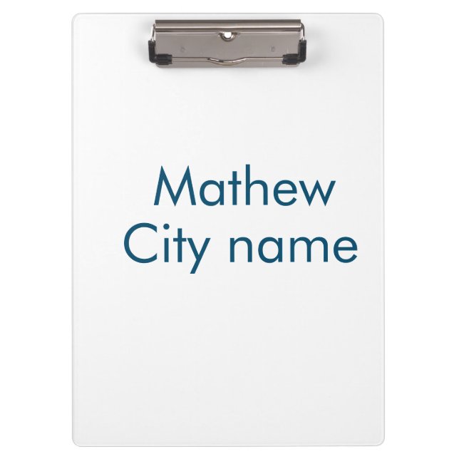 Einfache Anfangsbuchstaben Monogramm fügen Sie Ihr Klemmbrett (Vorderseite)