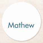 Einfache Anfangsbuchstaben Monogramm fügen Sie Ihr Runder Pappuntersetzer<br><div class="desc">Gestaltung</div>