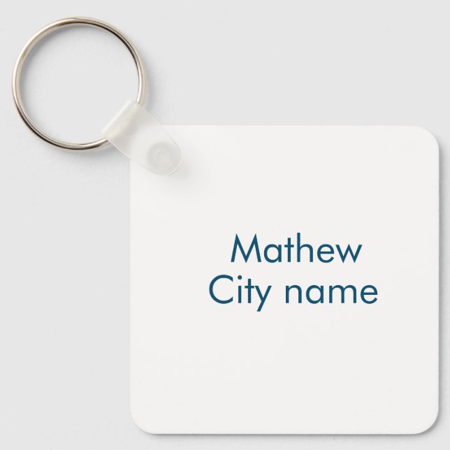 Einfache Anfangsbuchstaben Monogramm fügen Sie Ihr Schlüsselanhänger (Vorderseite)