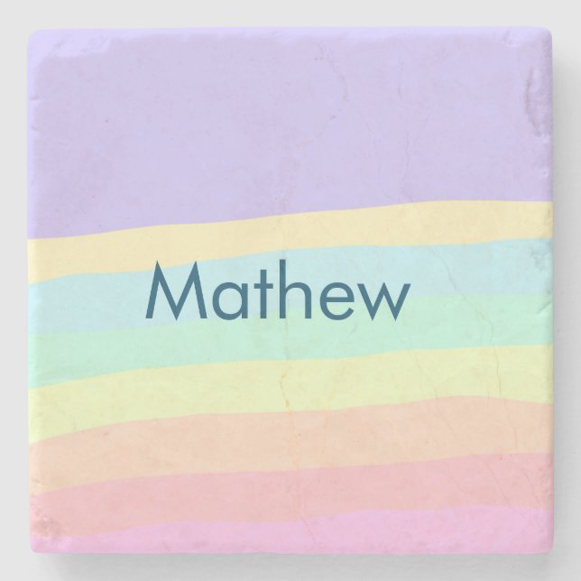 Einfache Anfangsbuchstaben Monogramm fügen Sie Ihr Steinuntersetzer (Vorderseite)