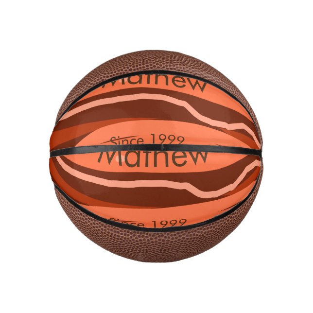 einfache Anfangsbuchstaben Monogramm tragen den Na Mini Basketball (Vorderseite)