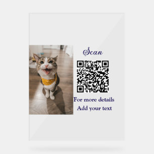 Einfache Angaben zum Tiernamen QR-Code hinzufügen Acrylschild