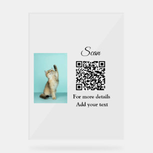 Einfache Angaben zum Tiernamen QR-Code hinzufügen  Acrylschild
