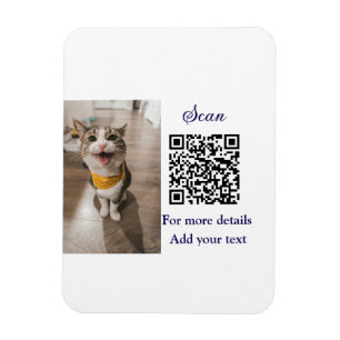 Einfache Angaben zum Tiernamen QR-Code hinzufügen Magnet
