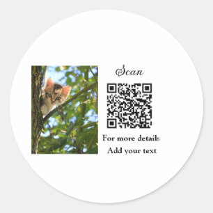 Einfache Angaben zum Tiernamen QR-Code hinzufügen  Runder Aufkleber
