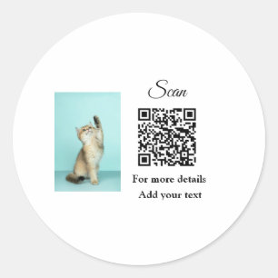 Einfache Angaben zum Tiernamen QR-Code hinzufügen Runder Aufkleber