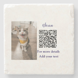 Einfache Angaben zum Tiernamen QR-Code hinzufügen Steinuntersetzer