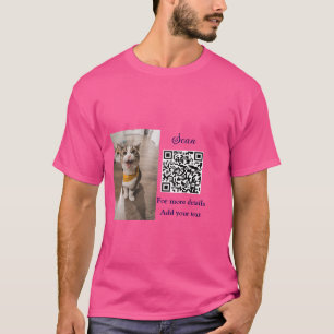 Einfache Angaben zum Tiernamen QR-Code hinzufügen  T-Shirt
