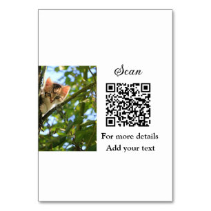 Einfache Angaben zum Tiernamen QR-Code hinzufügen Tischnummer
