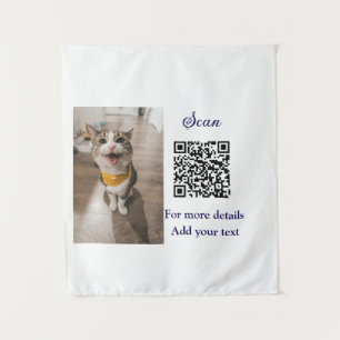 Einfache Angaben zum Tiernamen QR-Code hinzufügen  Wandteppich
