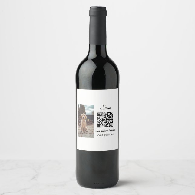 Einfache Angaben zum Tiernamen QR-Code hinzufügen  Weinetikett (Vorderseite)