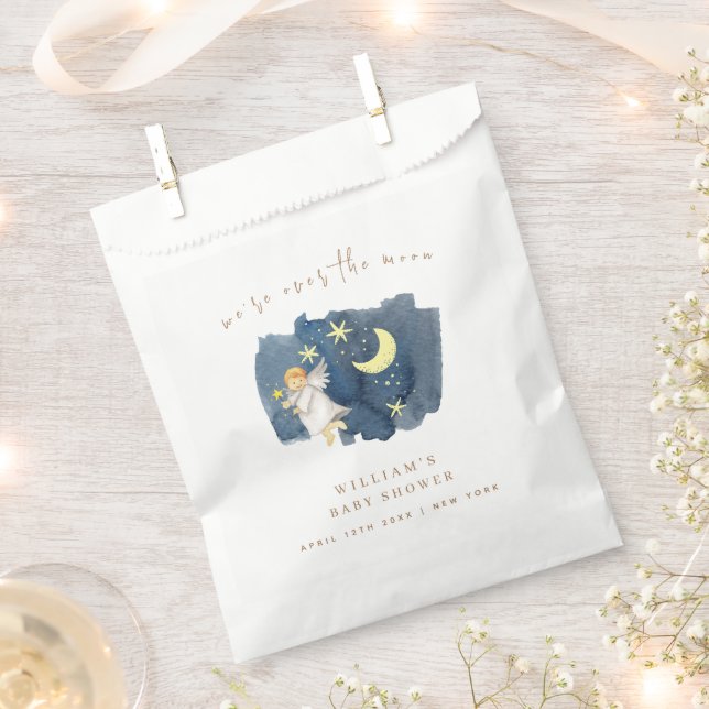 Einfache Angel Moon Star Kinderdusche Geschenktütchen (Ausgeschnitten)