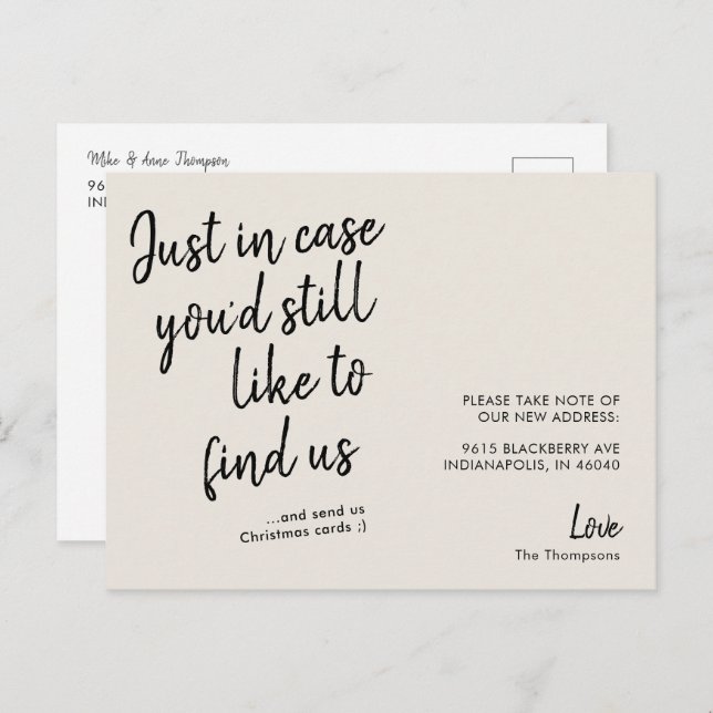 Einfache Ankündigung der modernen, lustigen Creme  Postkarte (Vorne/Hinten)