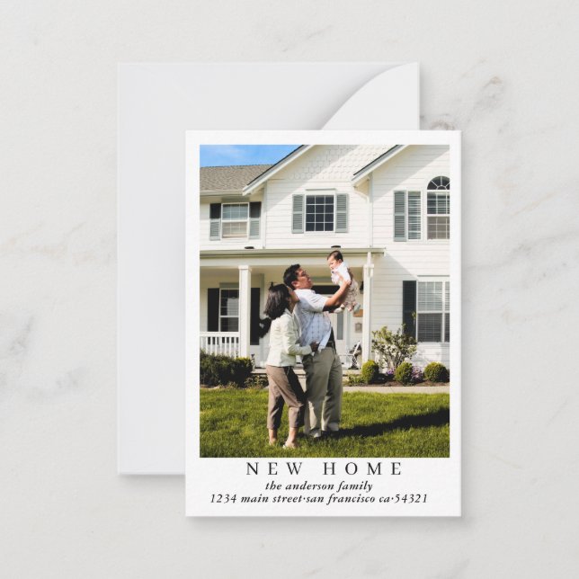 Einfache Ankündigung der Neuen Zuhause-Foto-Ankünd (Vorderseite)