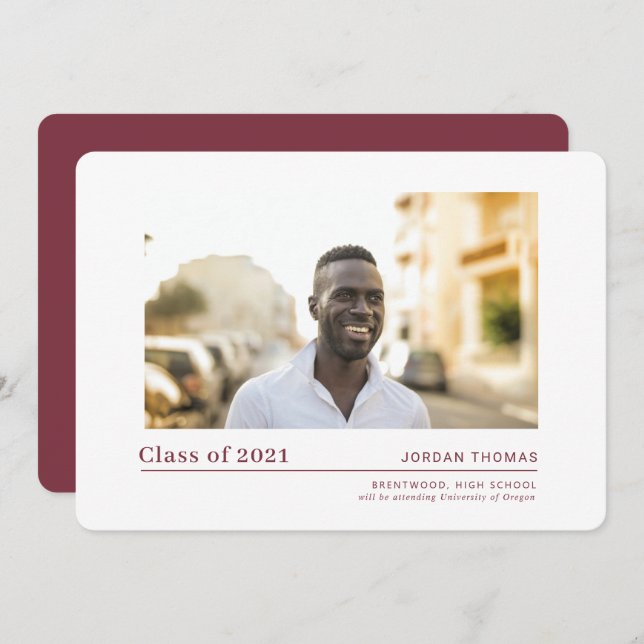 Einfache Ankündigung des Abschlusses an der High S (Vorne/Hinten)