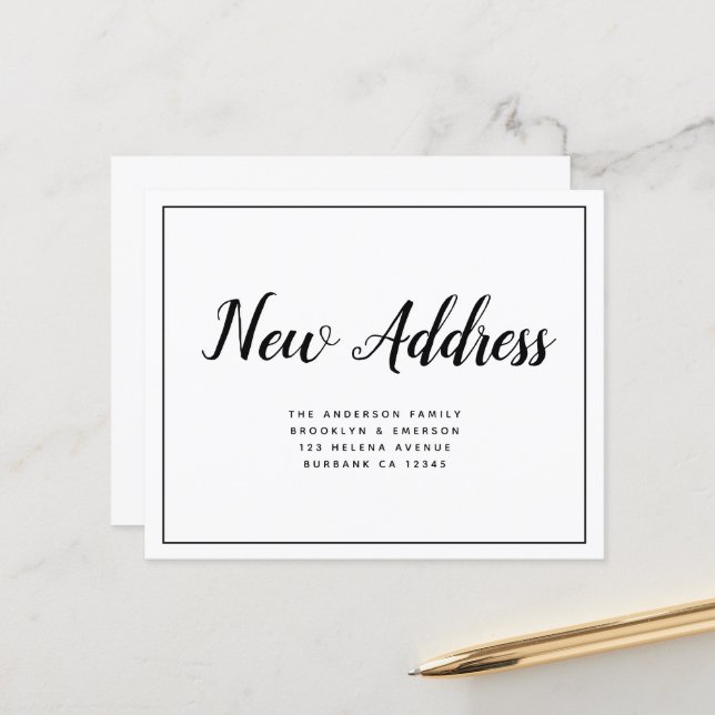 Einfache Ankündigung einer neuen Adresse für den H (Vorderseite/Rückseite Beispiel)