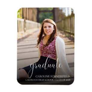 Einfache Ankündigung eines eleganten Fotos Abschlu Magnet