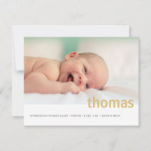 Einfache Ankündigung von "Bold Name Foto Baby"
