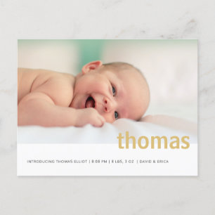 Einfache Ankündigung von "Bold Name Foto Baby"