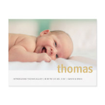 Einfache Ankündigung von "Bold Name Foto Baby"