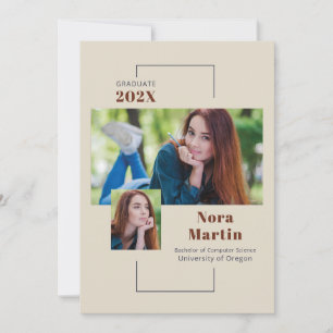 Einfache Ankündigung von Foto Abschluss Auburn Cre