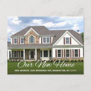 Einfache Ankündigung von neuen Adressen im Foto Postkarte