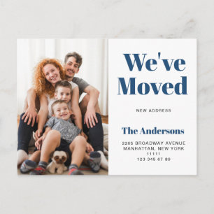 Einfache Ankündigung von neuen Adressen im Foto Postkarte