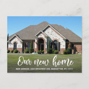 Einfache Ankündigung von neuen Adressen im Foto Postkarte