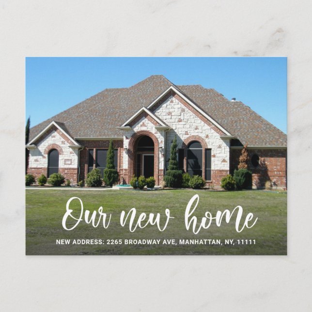 Einfache Ankündigung von neuen Adressen im Foto Postkarte (Vorderseite)