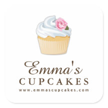 Einfache, anpassbare Cupcake Stickers