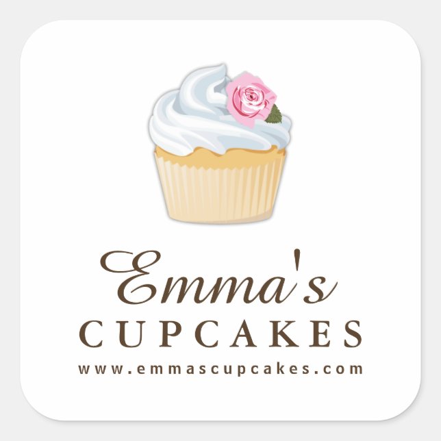 Einfache, anpassbare Cupcake Stickers (Vorderseite)