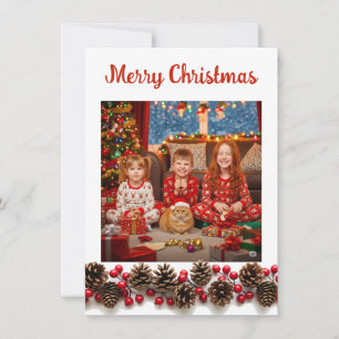 Einfache Anpassbare Familienfoto Weihnachten