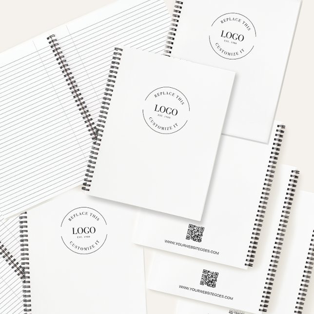 Einfache, anpassbare Werbeaktion der QR CODE-Logo- Notizbuch (Professional Customizable, logo, website, QR code promotional business notebooks.)