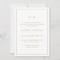 Einfache antike Gold Monogram Elegante Hochzeit