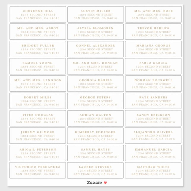 Einfache antike Gold Monogram Elegante Hochzeit Aufkleber (Blatt)