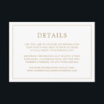 Einfache antike Gold Monogram Elegante Hochzeit Begleitkarte<br><div class="desc">Einfache Hochzeitszimmerkarte mit elegantem und zeitlosem Design mit Ihren Hochzeitsdetails inmitten einer dünnen Grenze. Die Rückseite hat Ihr Monogramm in der Mitte, innerhalb eines Randes. Der gesamte Text ist in einem goldenen Ton, über einem weißen Hintergrund. Die Farbe des Schriftartes kann in eine beliebige Farbe geändert werden, indem Sie auf...</div>