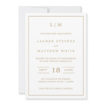 Einfache antike Gold Monogram Elegante Hochzeit