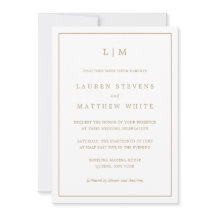 Einfache antike Gold Monogram Elegante Hochzeit