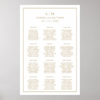 Einfache antike Gold Monogram Elegante Hochzeit