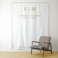 Einfache antike Gold Monogram Elegante Hochzeit