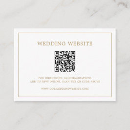 Einfache antike Gold Monogram QR Code Hochzeit Begleitkarte