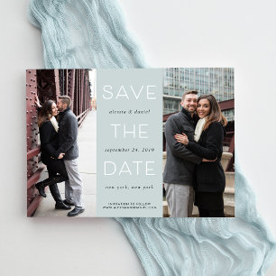 Einfache Anweisung   Zwei-Foto-Hochzeit Save The Date